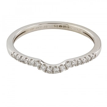 9ct white gold Diamond half eternity Ring size M